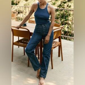 Imogene + Willie Ada Jennings Selvadge Mid-Rise Button Fly Denim Jeans 29 RawHem